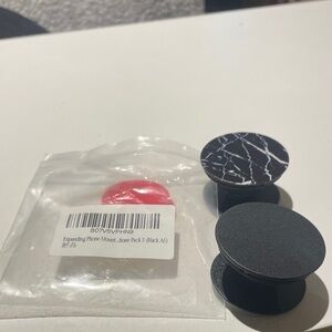 Black Marble Phone Grip